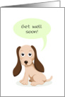 Get well soon - Cute puppy dog cartoon card