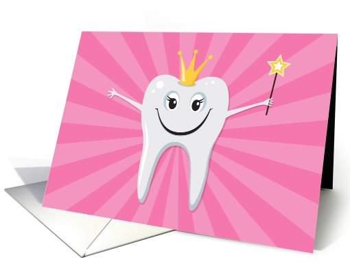 Thank you dentist, cute princess or fairy tooth card (677222)