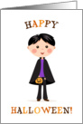 Happy Halloween greeting card- boy in Dracula/vampire costume card