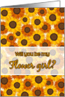 Will you be my flower girl greeting card with sunflowers card