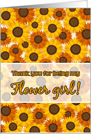 Thank you for being my Flower girl, sunflowers card