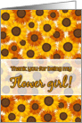 Thank you for being my Flower girl, sunflowers card