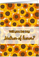 Matron of honor Invitation, with sunflowers card