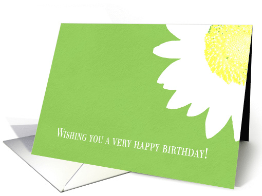 White flower on green...Wishing you a Happy Birthday! card (649646)