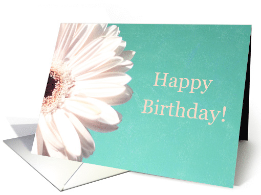 Happy Birthday!, White Daisy on Blue card (649647)