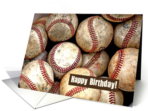 Happy Birthday!  Scuffed & well used baseballs. card (656304)