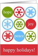 Wishes of Hope, Joy & Peace for the holidays. card