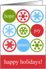 Wishes of Hope, Joy & Peace for the holidays. card