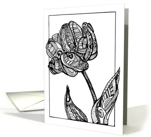 Abstract Tulip, blank note card (652808)