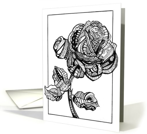 Abstract Rose, blank note card (652810)