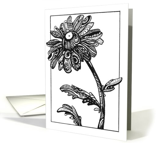 Abstract Daisy, blank note card (652812)