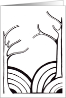 Autumn in black & white abstract card