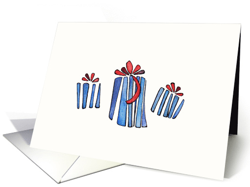 Three  Christmas Presents card (668805)