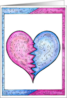 Cute Break-Up card - Mended Heart card