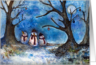 Winter Snowman Landscape card