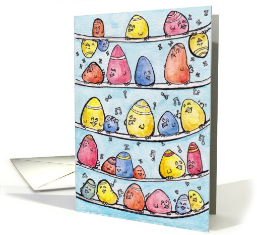 Birds On a Wire Happy Birthday card (808558)