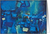 Blue Boat in Storm card