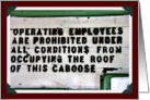 Stop Caboose Roof Invasion, Prohibit Sign Photograph card