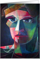 Introspection, Abstract painting of a Face card