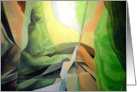 Interception, Abstract in yellow, green, brown, gold & white card