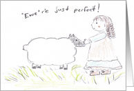 Encouragement, Ewe are Perfect, Girl with Sheep card
