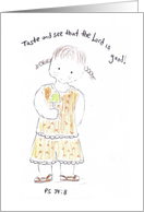 Girl with Ice PopTastes the Goodness-Encouragment card