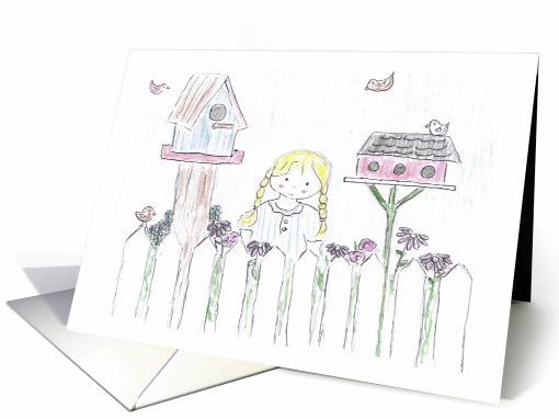 Girl in Garden card (657571)