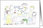 Kids Holding We Love You Sign--Grandparents Day card