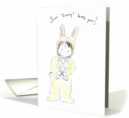 Girl Holding Bunny--Encouragement card (665008)