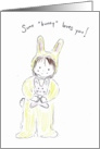 Girl Holding Bunny--Encouragement card