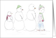 Boy with Snowman...