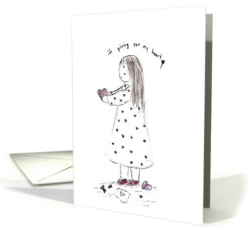 Girl Giving Away Her Heart-Valentine's Day card (750923)