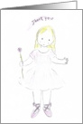 Ballerina Girl with rose--Thanks card