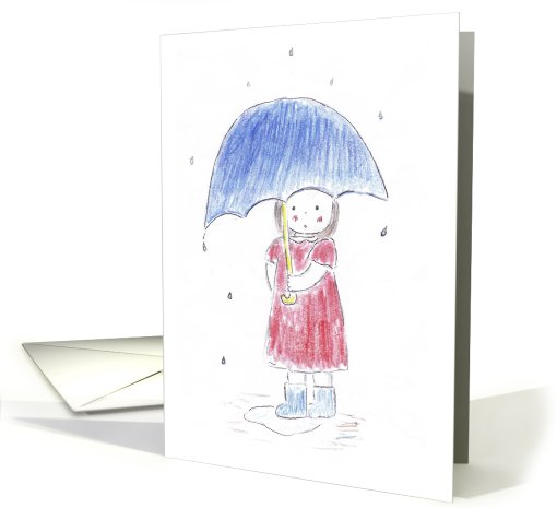 Girl Holding Umbrella in the Rain-Encouragement card (763939)