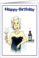 Happy Birthday - enjoy your glass of bubbly! card