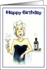 Happy Birthday - enjoy your glass of bubbly! card
