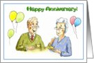 Happy Anniversary, elderly couple card