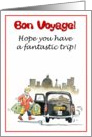 Bon Voyage - lady with lots of bags card