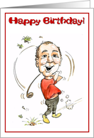 Birthday boy, golfer enjoying a swing card