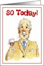 Happy Birthday - 80 Today! card