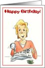 Happy Birthday - crossword lady card
