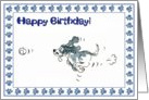 Happy Birthday - spaniel dog chasing card