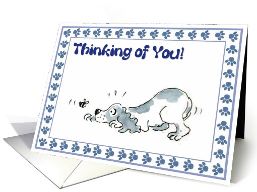 Thinking of you  - cute spaniel dog card (659706)