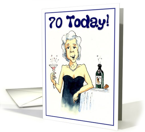 70 Today! Happy birthday glamour girl. card (661370)