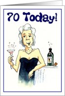 70 Today! Happy birthday glamour girl. card