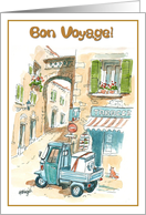 Bon Voyage - removals van outside tobacco shop card