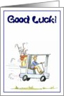 Good luck - man in his golf buggy card