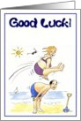 Good luck - happy couple on the beach card