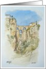 Watercolor Painting of Ronda, Spain. card