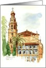 Watercolor painting of Ronda, Spain. card